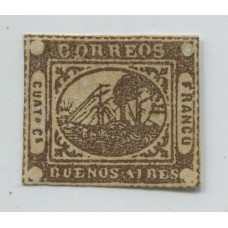 ARGENTINA 1858 GJ 09 BARQUITO ESTAMPILLA NUEVA ESTUPENDO EJEMPLAR CON FIRMA DE DON VICTOR KNEITSCHEL U$ 385